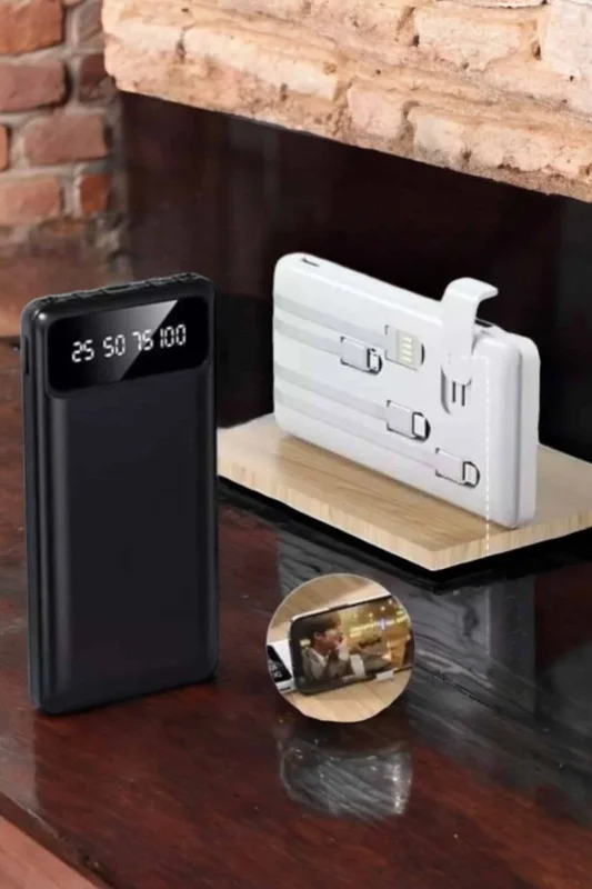 Lcd Ekranlı 20.000mah Powerbank Usb Type-c Lightning Mikro
