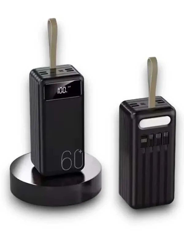 Hızlı Şarj Özellikli 60000 Mah Powerbank 4 Kablo İle