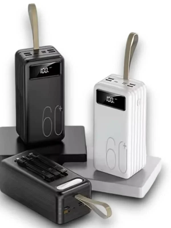 Hızlı Şarj Özellikli 60000 Mah Powerbank 4 Kablo İle