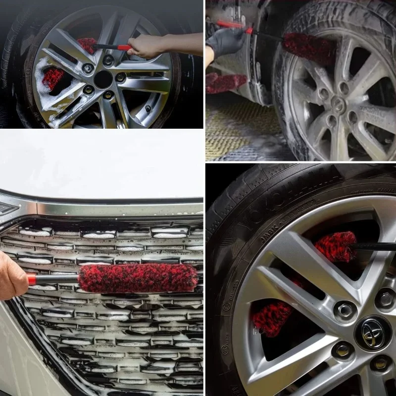 Bükülebilen Peluş Temizlik Fırçası 3'lü Set Oto Jant Ve Egzoz
