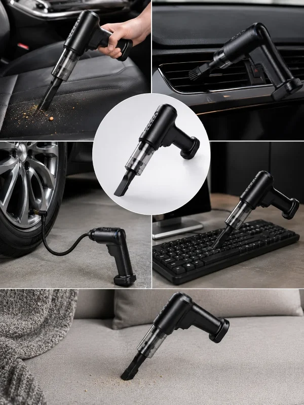 Ergonomik Kablosuz El Süpürgesi Ve Hava Pompası Kombinasyonu