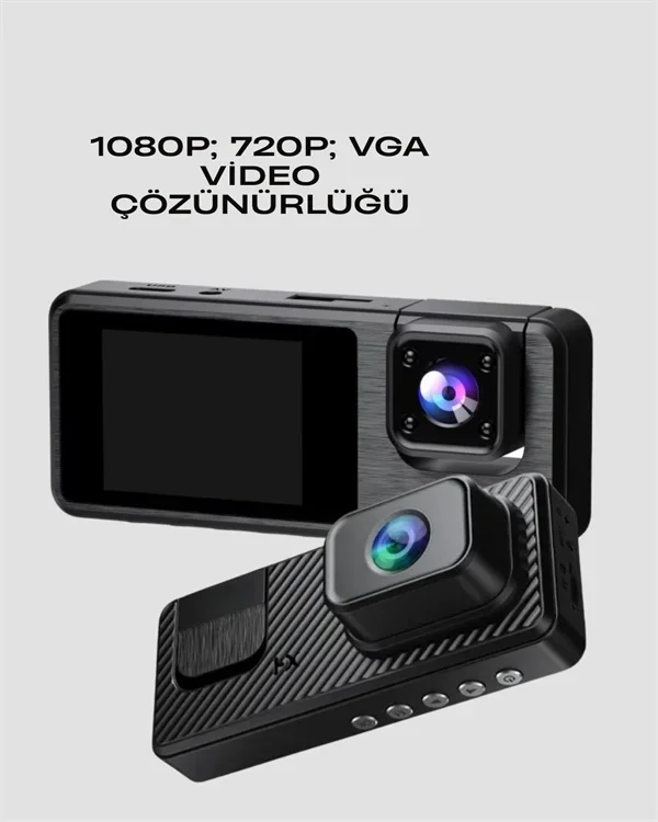 Araç İçi 3 Kameralı Dvr 1080p Ön Arka İç Kayıt