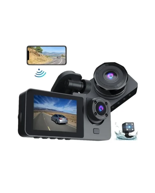 Üçlü Araç Kamerası 5” Lcd Ekran İle G-sensörlü
