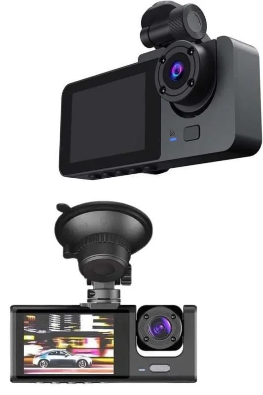Geniş Açılı Araç İçi Kamera 3'lü Set Full Hd 1080p