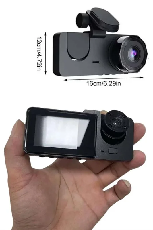 Gelişmiş Araç İçi Kamera 3 Lensli 1080p Hd Kayıt