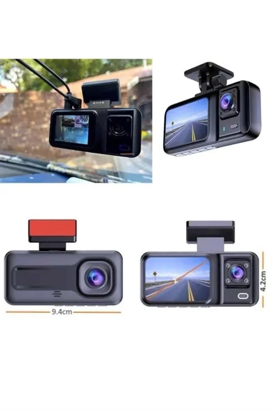 Geniş Açılı Dvr Araç İçi Kamera Seti 3 Adet