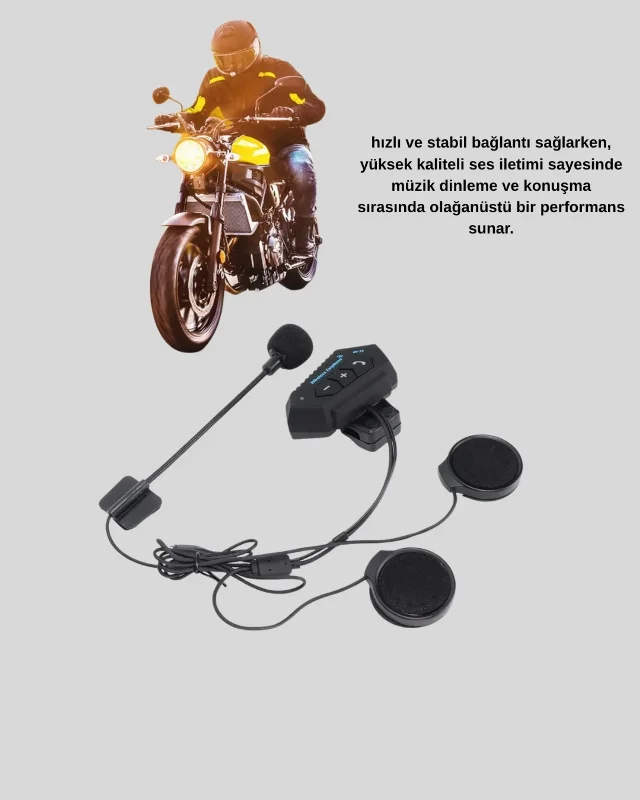 Ergonomik Bluetooth Kask Kulaklığı 500 Mah Su Geçirmez