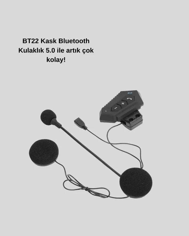 Ergonomik Bluetooth Kask Kulaklığı 500 Mah Su Geçirmez