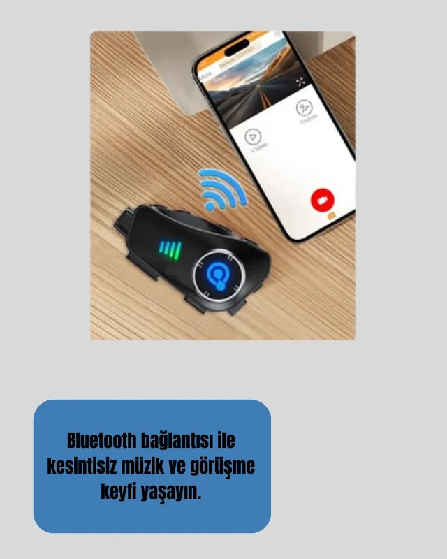 Bluetooth 5.3 Kameralı Motosiklet Kask Kulaklığı 1080p Hd