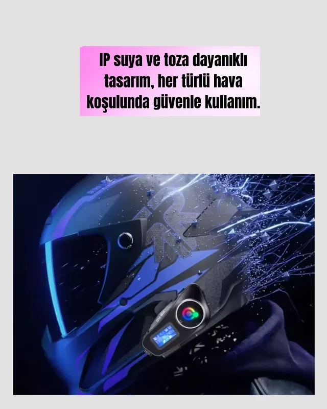 Bluetooth Kask Kulaklığı 500 Metre Interkom Ve Fm Radyo