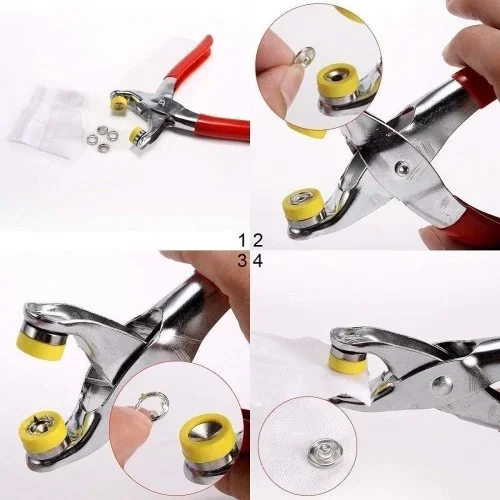 Pratik Metal Düğme Pensesi Ve 11 Mm Düğme Seti