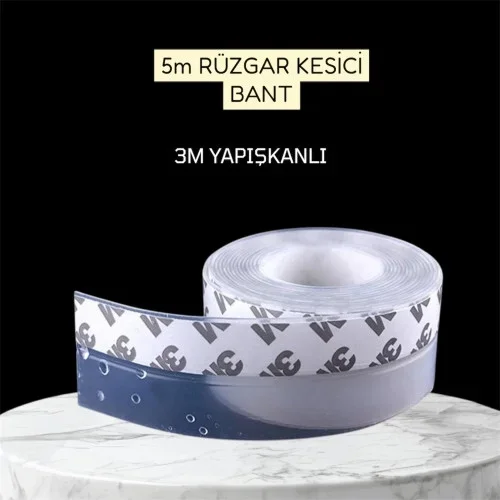 Esnek Rüzgar Kesici Bant 5 Metre Kapı Pencere İzolasyonu