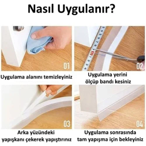 Kapı Pencere Rüzgar İzolasyon Bandı 3 Metre Enerji Tasarrufu