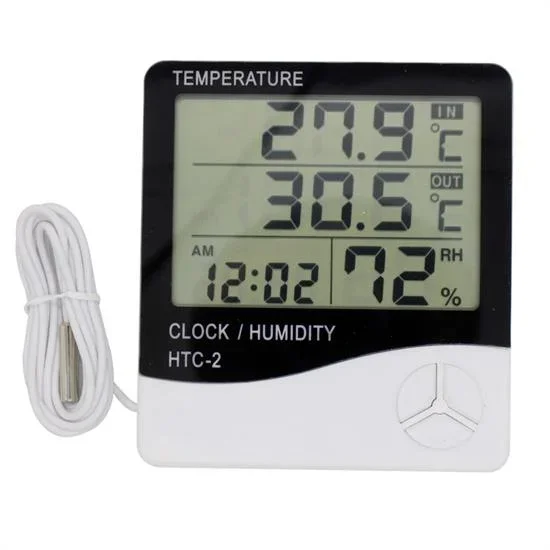 Lcd Ekranlı Alarmlı Nem Ölçer Termometre 2'li Set