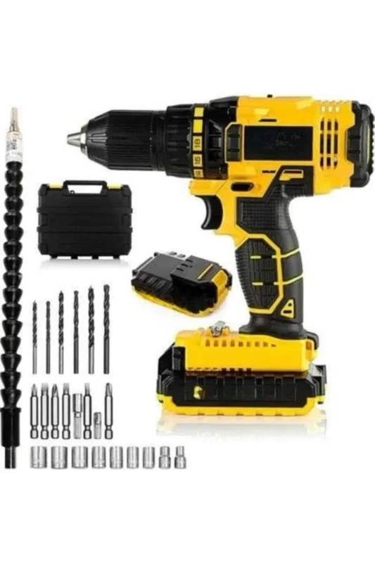 Ergonomik Darbeli Matkap Seti 24 Parça Çift Bataryalı