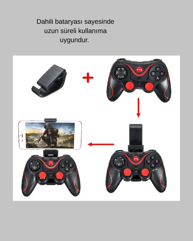 Bluetooth Oyun Kumandası Çift Analog Joystick 14 Tuşlu