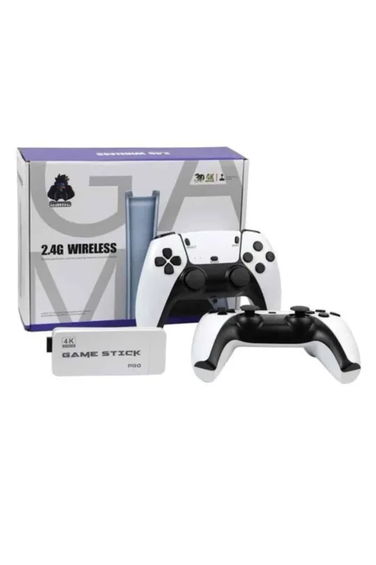 Beyaz 4k Hd Game Stick 20.000 Oyunlu Çift Oyun Kollu