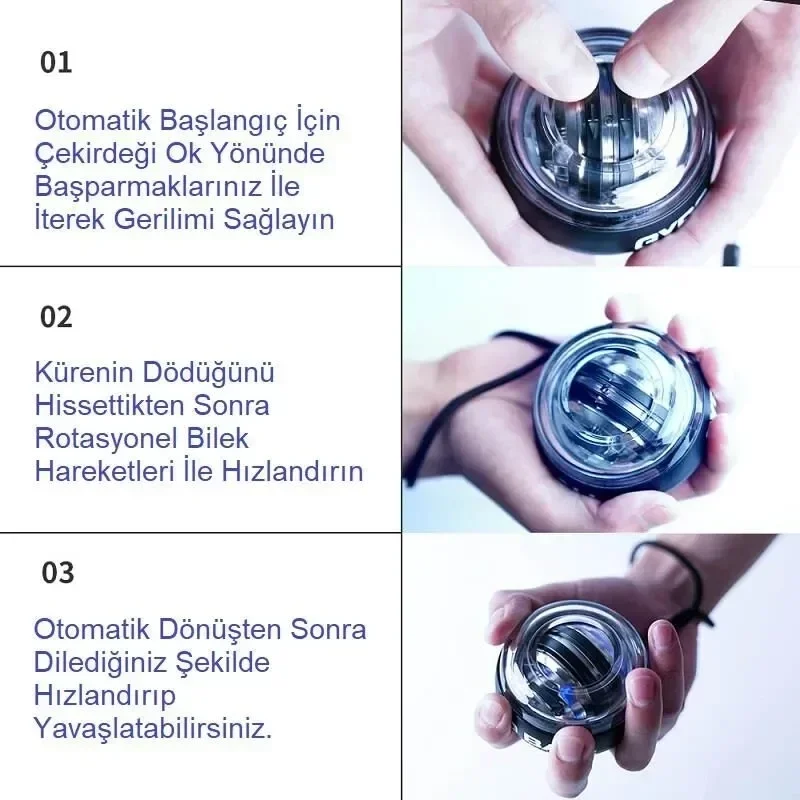 Otomatik Jiroskop El Bilek Egzersiz Topu Kol Güçlendirme
