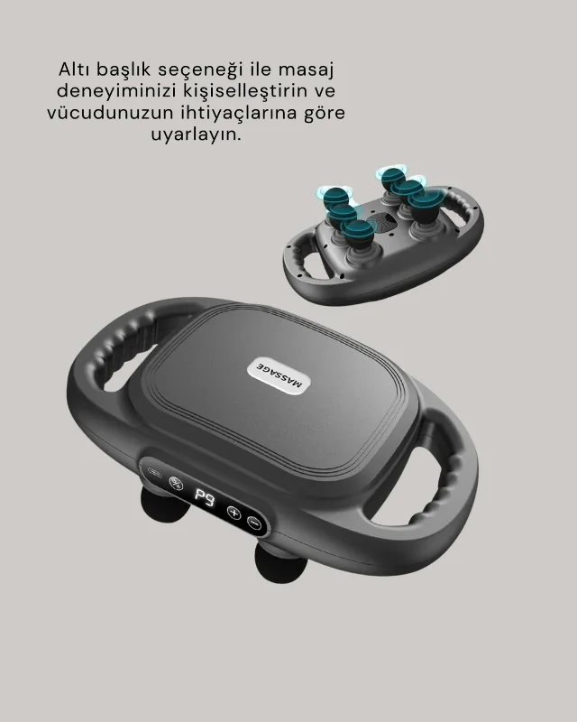Ergonomik Masaj Aleti 6 Başlık 2000 Mah Güçlü Motor