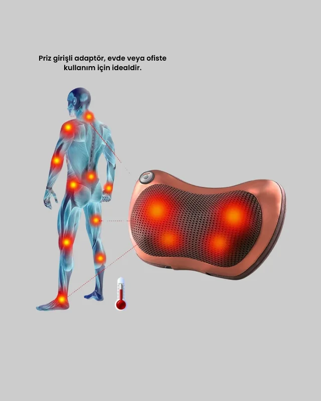 Ergonomik Çok Fonksiyonlu Masaj Yastığı Araç İçi Uyumlu