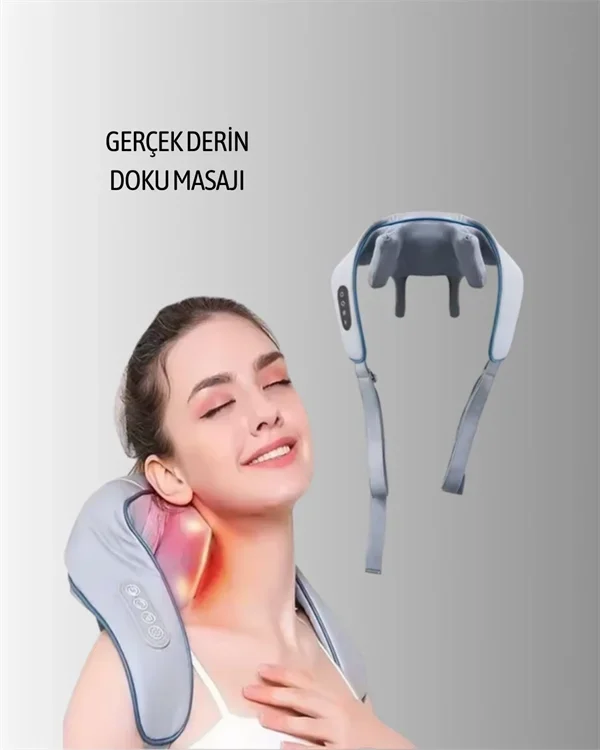 Ergonomik Isıtmalı Masaj Cihazı 1800 Mah Şarjlı