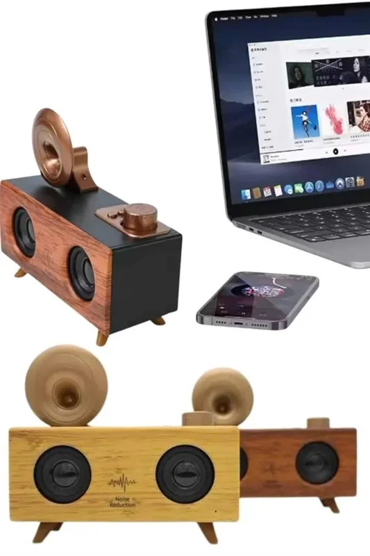Yüksek Ses Kalitesine Sahip Gramafon Radyo Usb Tf Kart Aux