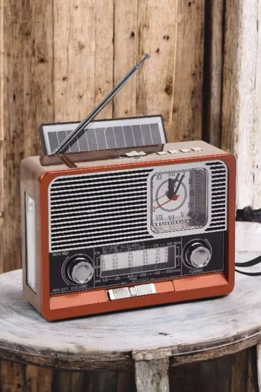 Bluetooth Bağlantılı Radyo Usb Aux Sd Kart Girişli Ahşap Tasarım