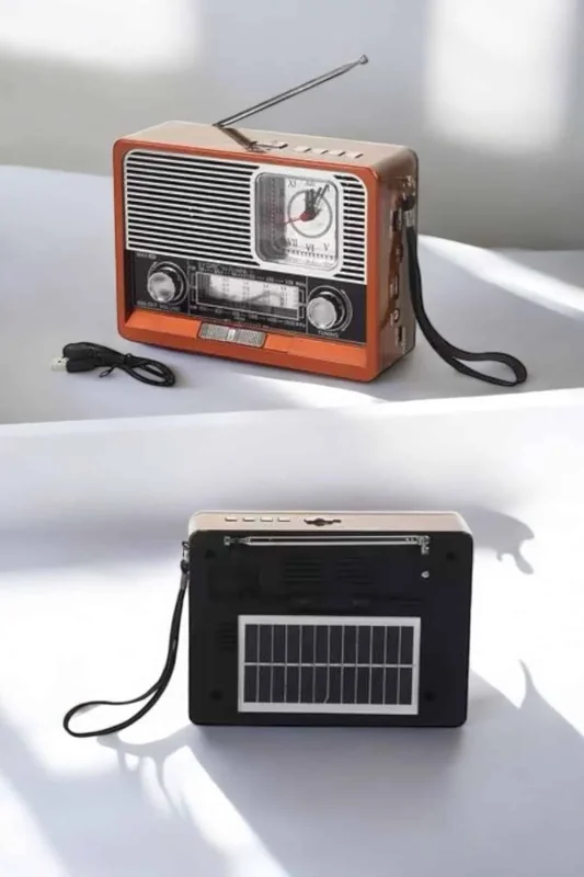 Bluetooth Bağlantılı Radyo Usb Aux Sd Kart Girişli Ahşap Tasarım