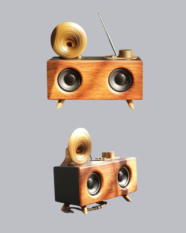 Bluetooth Gramofon Speaker 1800 Mah - Fm Radyo Ve Aux Girişi