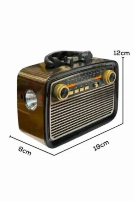 Taşınabilir Ahşap Radyo Usb Sd Girişli Led Fener