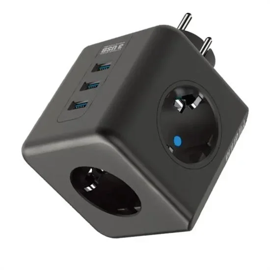 Çocuk Korumalı 3 Priz Ve 3 Usb Girişli Küp Priz