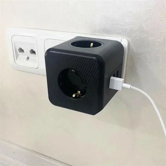 Çocuk Korumalı 3 Priz Ve 3 Usb Girişli Küp Priz