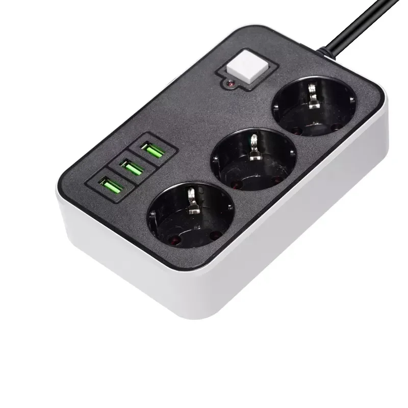 Akım Korumalı 3'lü Priz 1.8 M Usb Girişli