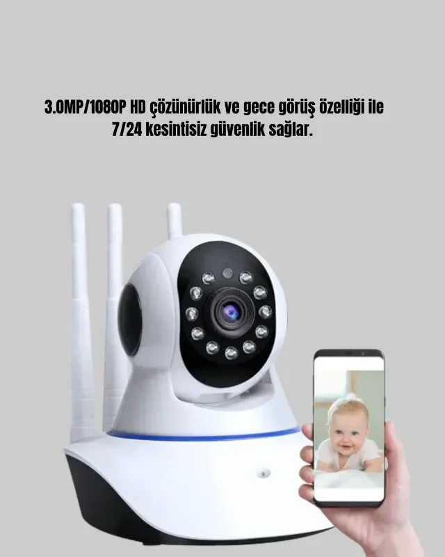 Akıllı Ip Kamera Gece Görüşlü 3.0mp Online Kayıt