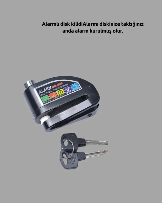 Yeni Nesil Alarmlı Çelik Disk Kilidi 110db Suya Dayanıklı