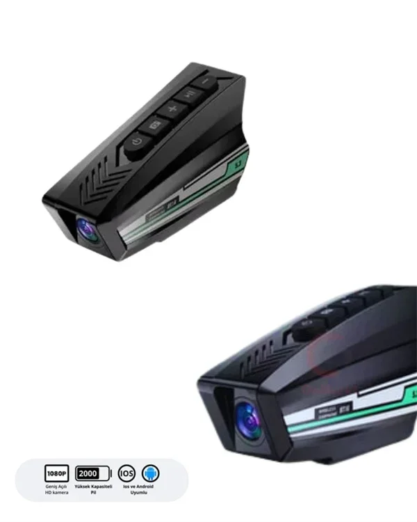 Akıllı Motosiklet Kask Kamerası 50 Saat Pil Geniş Açı
