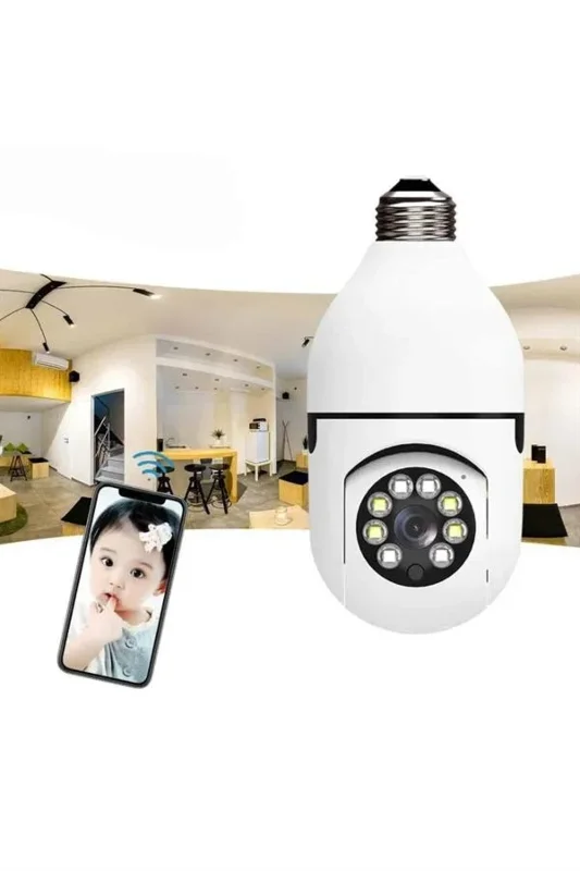 Harekete Duyarlı Gece Görüşlü Wifi Güvenlik Kamerası 360 Derece