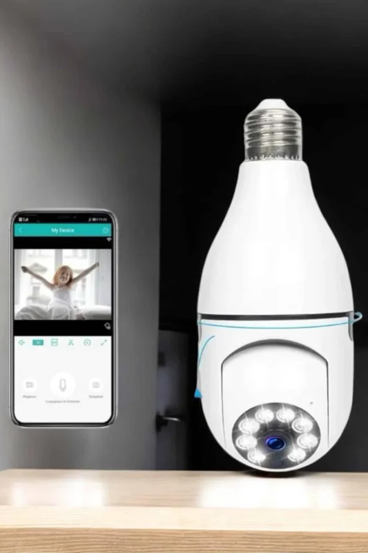 E27 Duy Tipi Wifi Güvenlik Kamerası 1080p Dönebilen