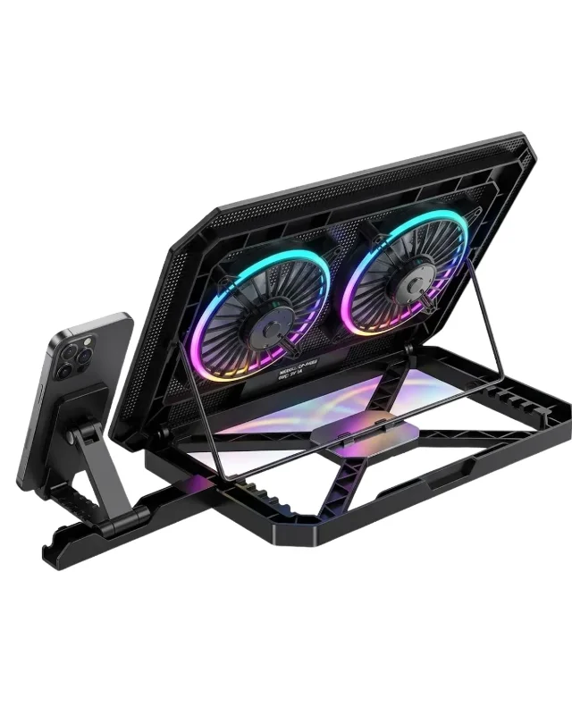 Rgb Işıklı Sessiz Laptop Soğutucu Çift Fan 1 Adet