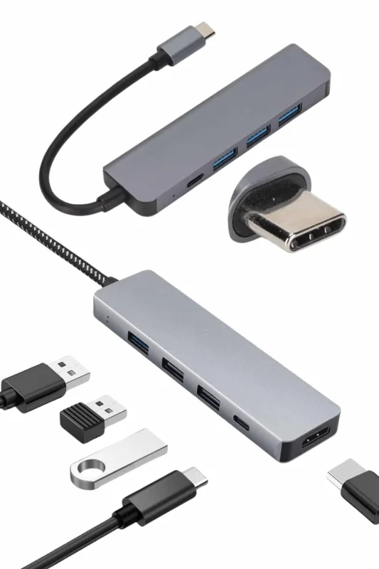Pratik Dönüştürücü Adaptör Type-c Hdmı Usb 3.0 Macbook