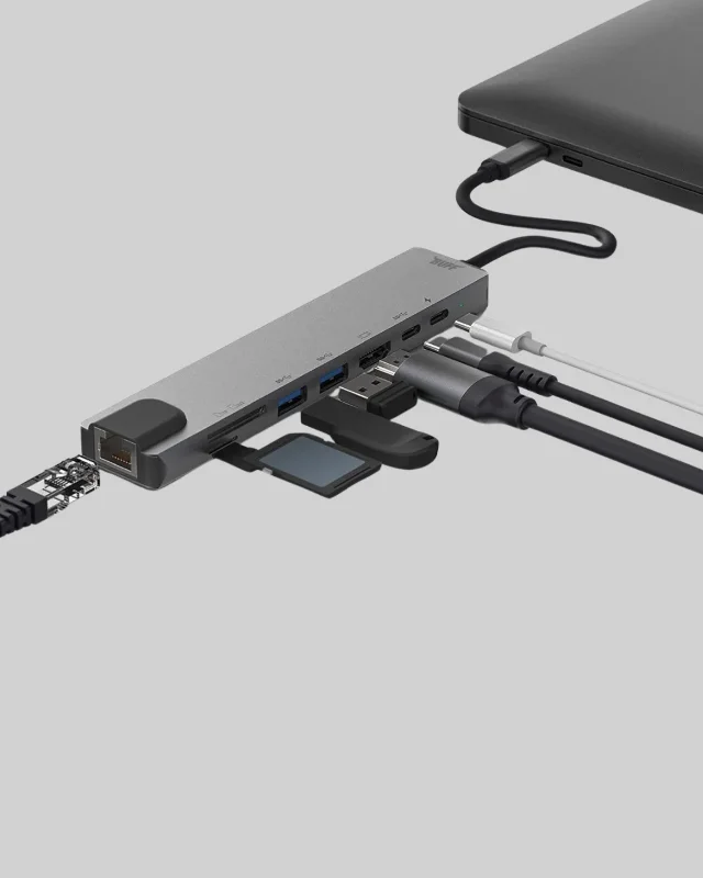 Kompakt Dönüştürücü Hub - Type-c Uyumlu 4 Fonksiyonlu