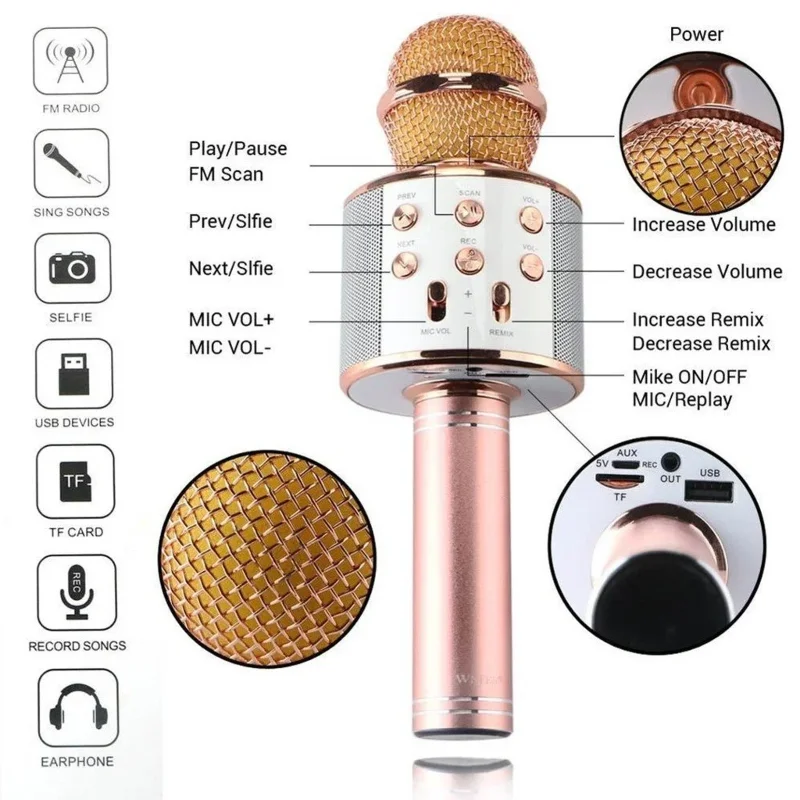 Kablosuz Karaoke Mikrofon Bluetooth İle Eğlencenizi Artırın