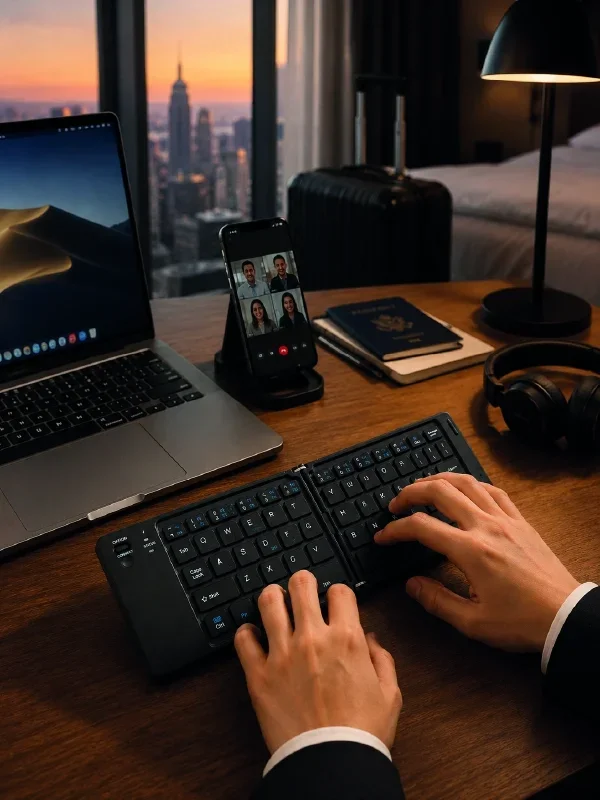 Kompakt Katlanabilir Bluetooth Klavye İos Android Windows Uyumlu