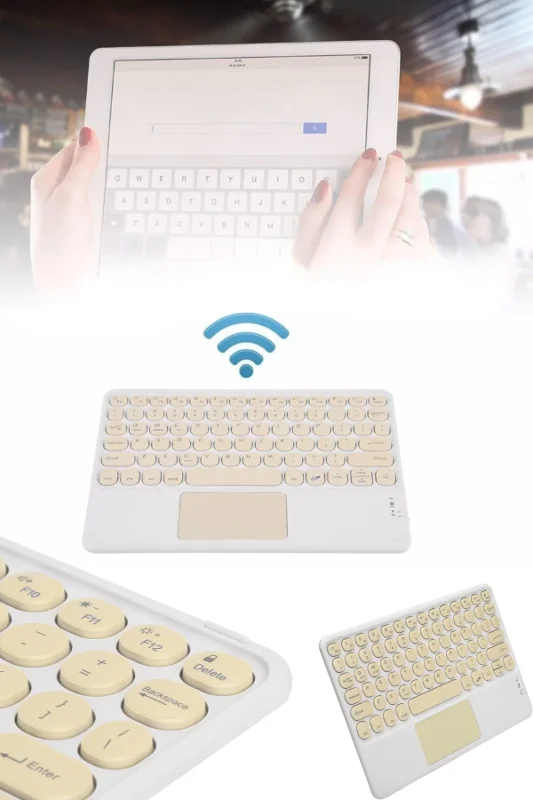 Slim Kablosuz Bluetooth Klavye Touchpad Android Ve İos Uyumlu