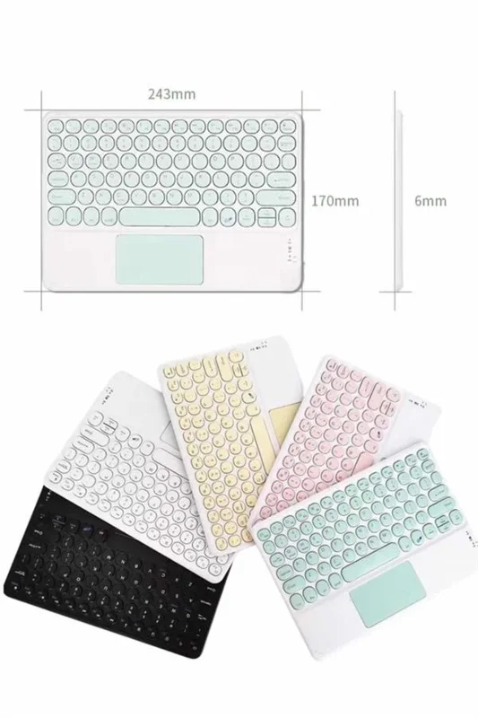 Slim Kablosuz Bluetooth Klavye Ve Touchpad Tüm Cihazlar İçin