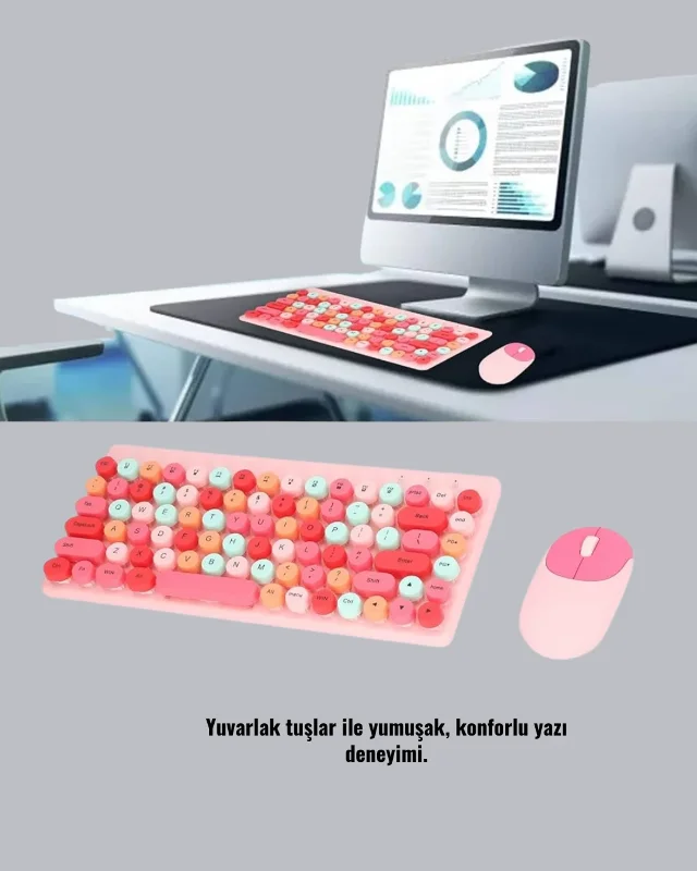 Kompakt Bluetooth Klavye Ve Mouse Seti Usb Alıcı İle