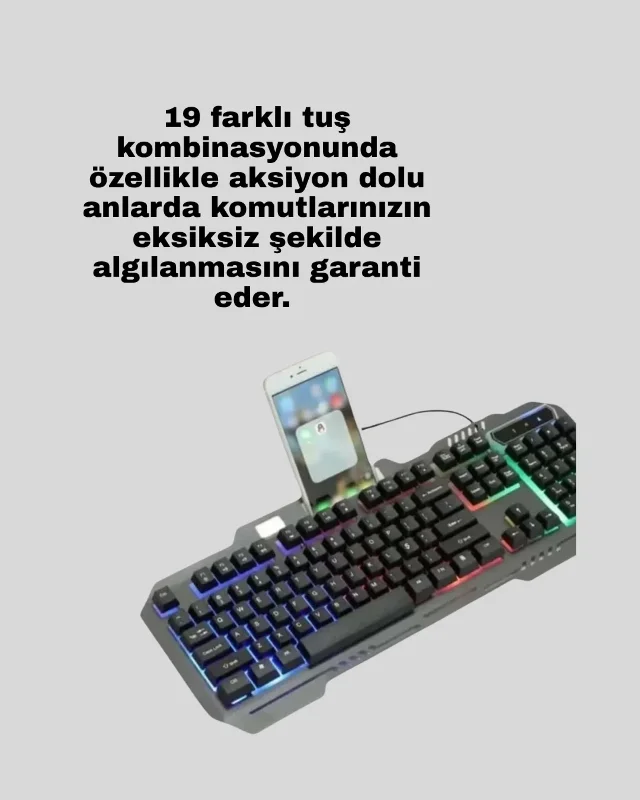 Ergonomik Rgb Led Mekanik Klavye Mouse Seti