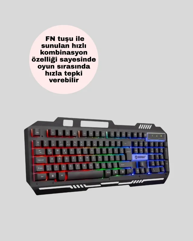 Mekanik Hissiyatlı Rgb Klavye Mouse Seti Oyun İçin
