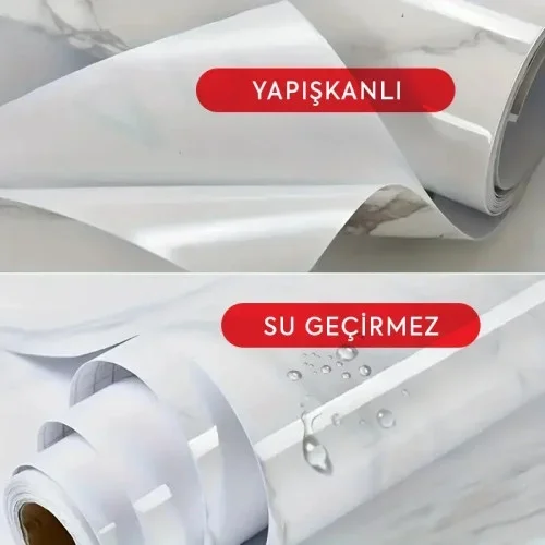 Şık Mermer Desenli Kaplama Kağıdı 5 Metre