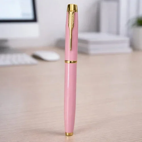Zarif Pembe Metal Roller Kalem 13 Cm Ofis Kullanımı